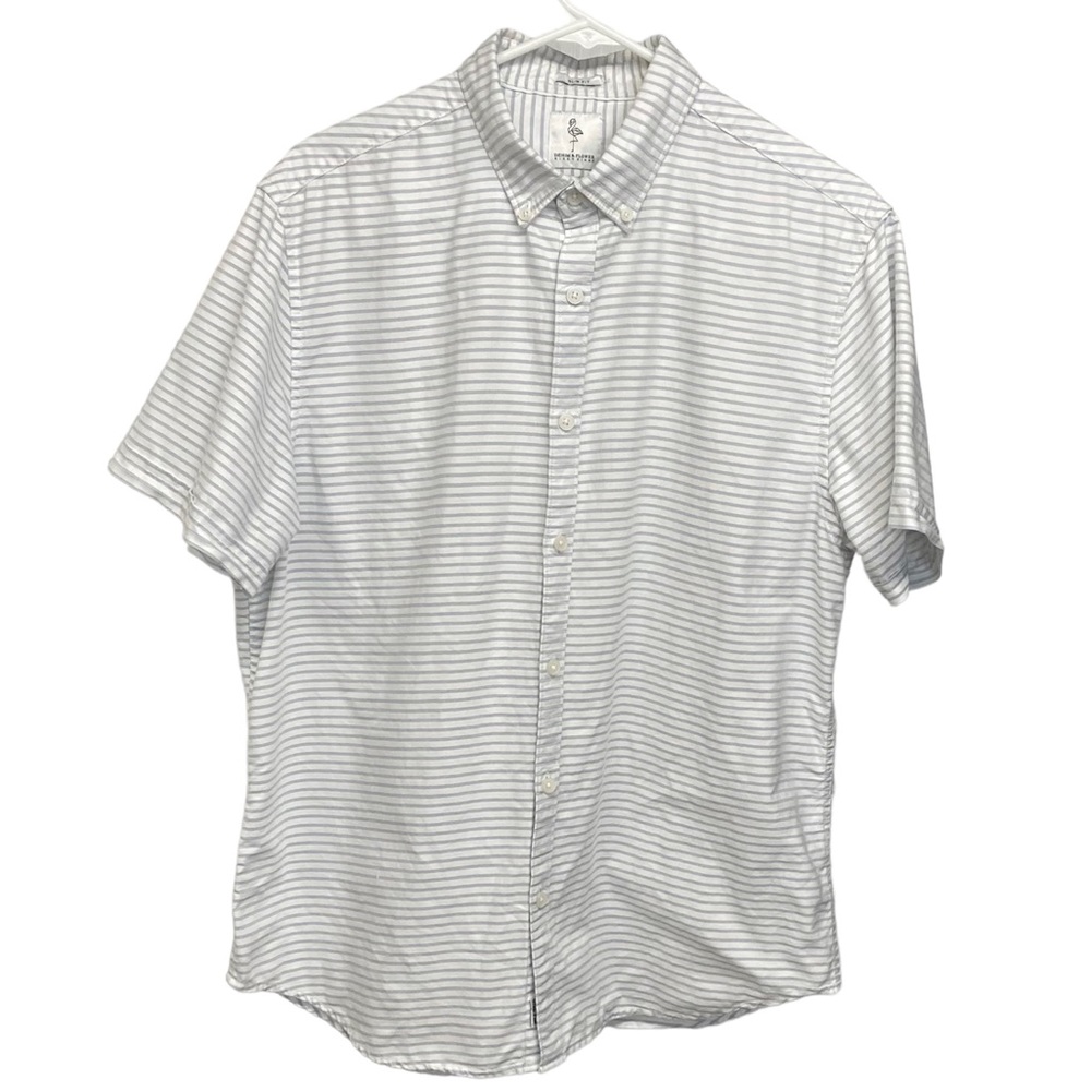Denim & Flower Ricky Singh L Slim Fit White with Silver-Grey Stripes